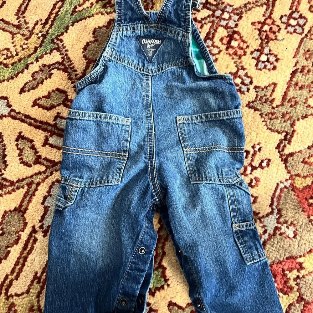 Denim Overalls Oshkosh 12 mths flannel lining